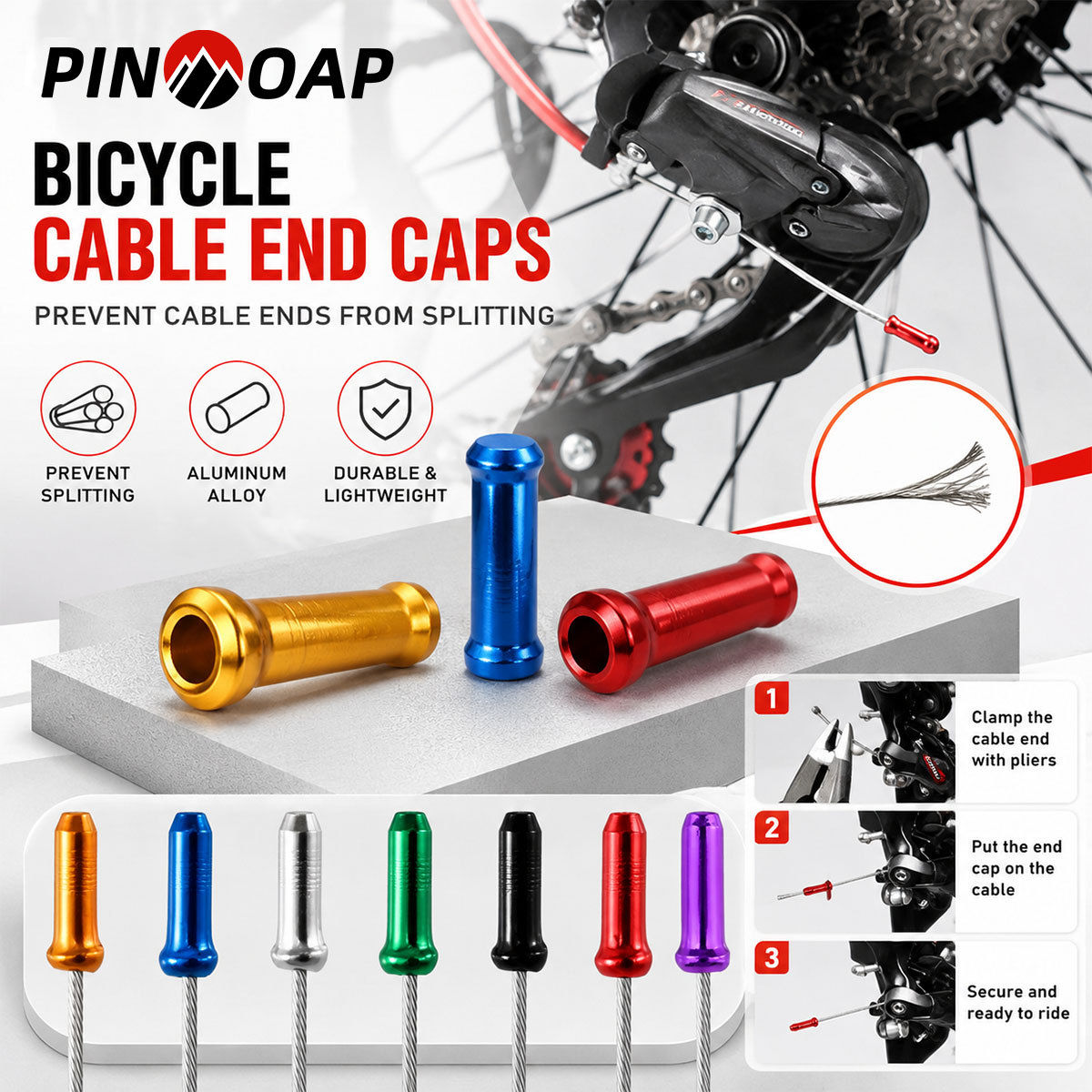 Cycling Gear Tips - PINMOAP 100 adet alüminyum bisiklet kablo